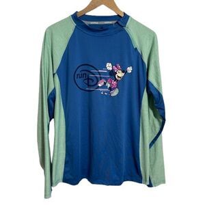 Run Disney Women's Long Sleeve Shirt XL Minnie Mouse Marathon Run Sweatwicking
